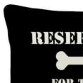 thumbnail image 6 of Jordan Manufacturing 16" x 16" Reserved for the Dog Black Novelty Square Outdoor Throw Pillow with Welt, 6 of 8