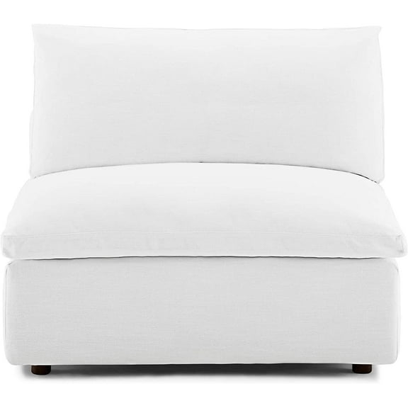 Ergode Commix Down Filled Overstuffed Armless Chair - White