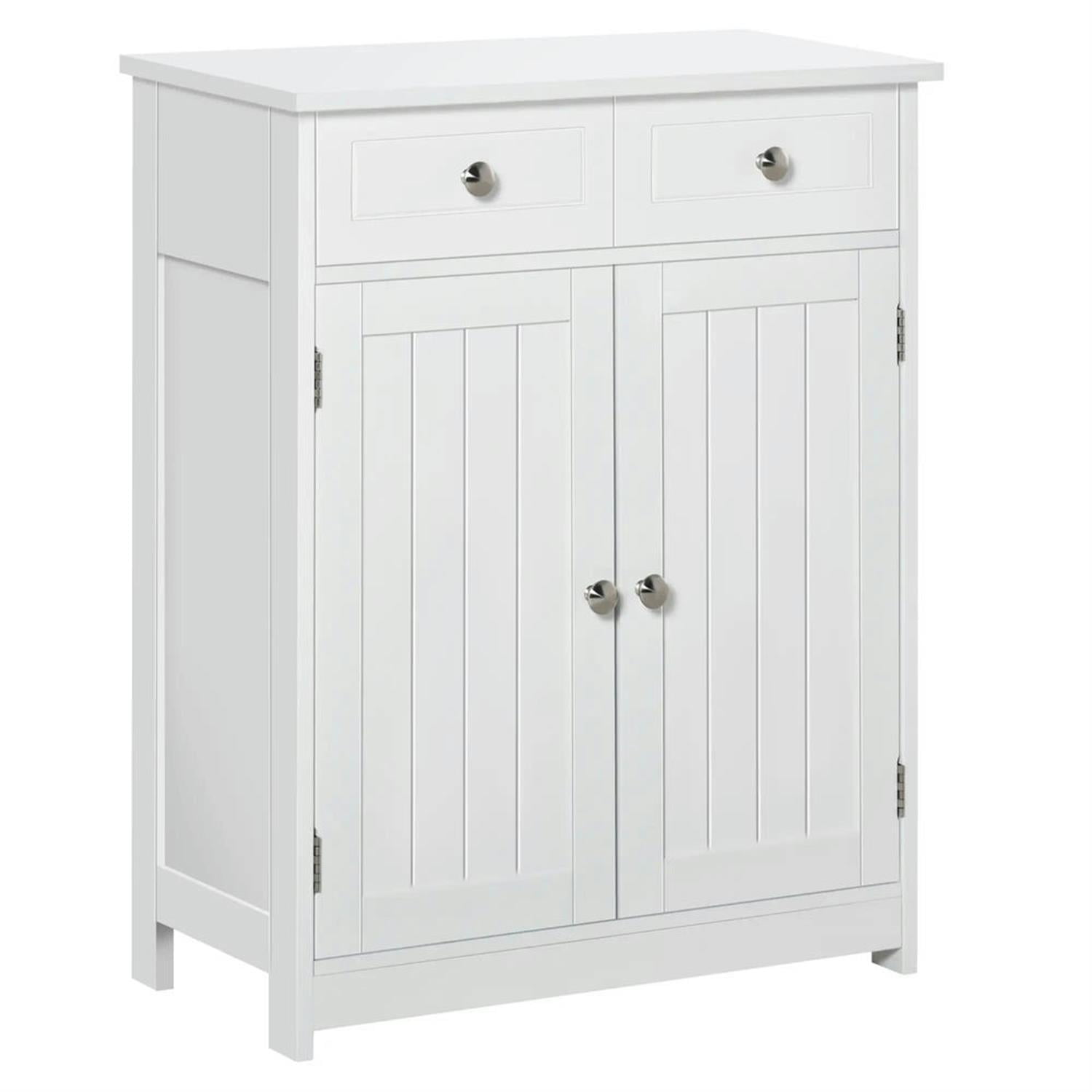 Demi Bonn 29" Bathroom Floor Cabinet, Freestanding Bathroom Storage Cabinet with Adjustable Shelf and Drawers, for Living room, Entryway, Kitchen, White