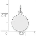 thumbnail image 2 of 925 Sterling Silver Rh Plt Pendentif Disque Rond Gravable Breloque Plaine, 2 of 6