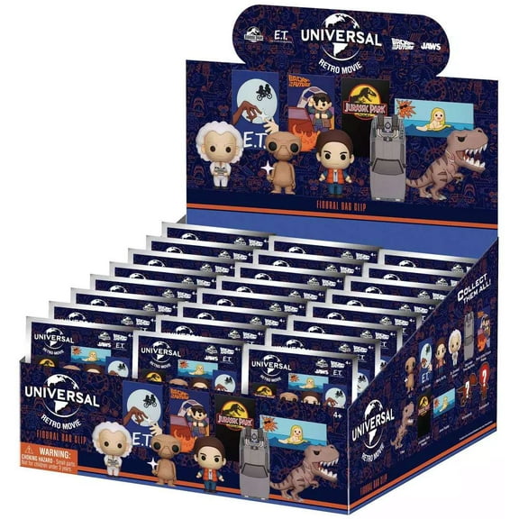 3D Figural Foam Bag Clip Universal Retro Movie Series 1 Mystery Box (24 Packs)