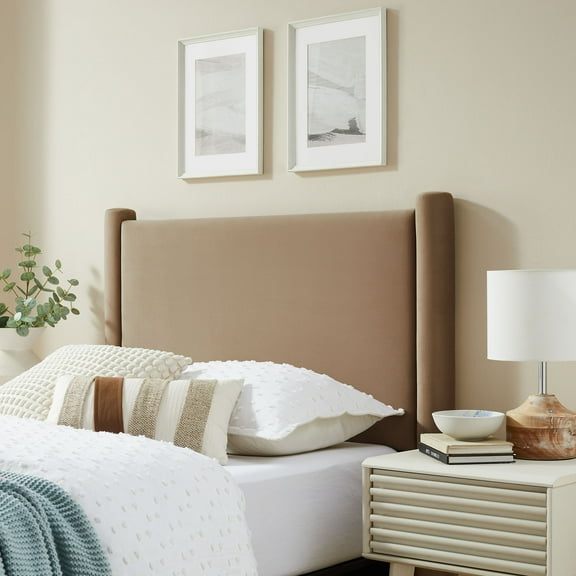Modway Rael Performance Velvet Twin Headboard in Taupe