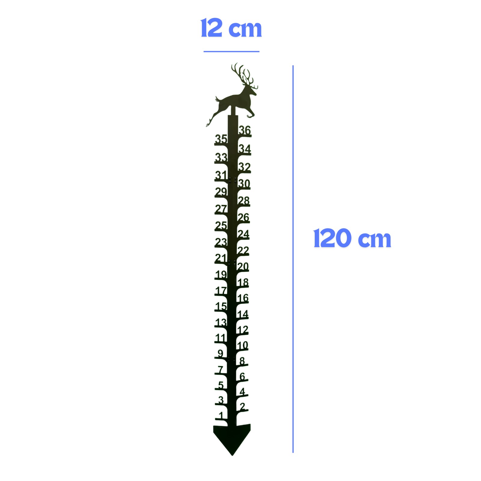Celectigo Snow Gauge Outdoor –Elk Snowflake Snowfall Measuring Stick( 36-Inch ), Iron Art Metal for Holiday Yard & Garden Decor