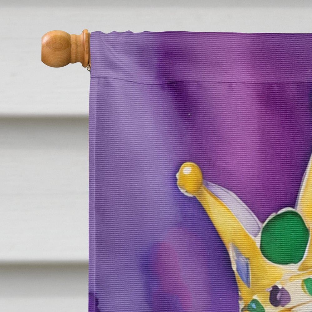 Bearded Collie King of Mardi Gras House Flag 28 in x 40 in
