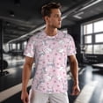 thumbnail image 3 of Wukai Cute Rabbit Flower Print Men's Short-Sleeved Mesh T-Shirt,Quick-Dry Short Sleeve Workout T-Shirt-Large, 3 of 8