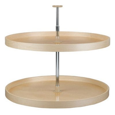 Lazy Daisy Banded Wood Full Circle 2 Tray Lazy Susan Set with Hardware