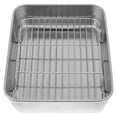 thumbnail image 4 of Miangastore 1 Set Stainless Steel Baking Tray with Rack Practical Tray Baking Dish (Silver), 4 of 8