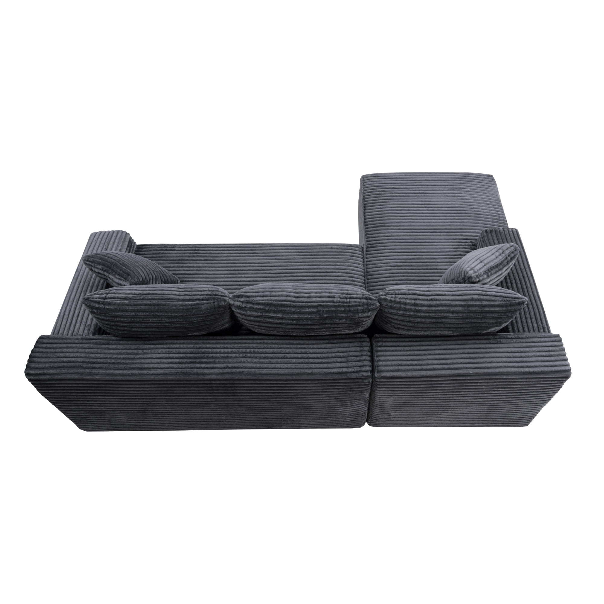 Leumius 106.3" Cloud Modular Sectional Sofa Couch with L-Shape Chaise,Modern Minimalist Upholstered Couches for Living Room Bedroom No Assembly Required Gray-L