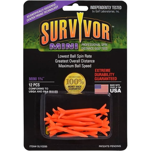 ProActive Sports Golf Survivor Neon Orange Golf Tees New