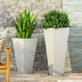 thumbnail image 3 of GDF Studio Fardeen Outdoor Modern Large and Small Cast Stone Planter Set, White, 3 of 9