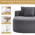thumbnail image 4 of UHOMEPRO 67.5" Oversized Chaise Lounge Sofa, Gray Corduroy Boneless Couch with Deep Wide Seat and High-Resilience Support, Floor Sofa Bed with 2 Pillows, No Assembly, 4 of 9