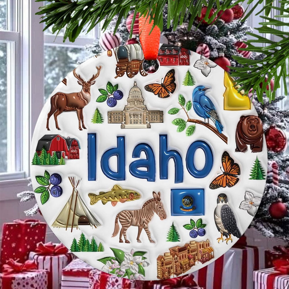 Idaho Christmas Ornament Ceramic/Acrylic Ornament Gift for Mom Romantic Valentine Decoration Holiday Festival Ornament Collectible 2025