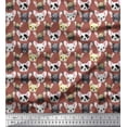 thumbnail image 1 of Soimoi Poly Georgette Fabric Puppy Face Dog Print Fabric by the Yard 52 Inch Wide, 1 of 1