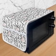 thumbnail image 1 of England Microwave Oven Cover, Famous Cities in Monochrome Hand Lettering Style Bristol London Oxford, Water Resistant Organizer with Pockets for Kitchen, 36" x 12", Black White Vermilion, by Ambesonne, 1 of 4