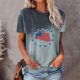 thumbnail image 2 of Camisetas Casuales de las Mujeres Que Cambian de Color Día de la Independencia Imprimir Cuello de la Tripulación, Novedad Gráfico Tops de las Mujeres Casuales, 2 of 6