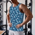 thumbnail image 5 of Gukieu Sea Water Wave Print Men's Quick Dry Fitness Vest, Round Neck Sleeveless Fitness Bodybuilding Top-Small, 5 of 7