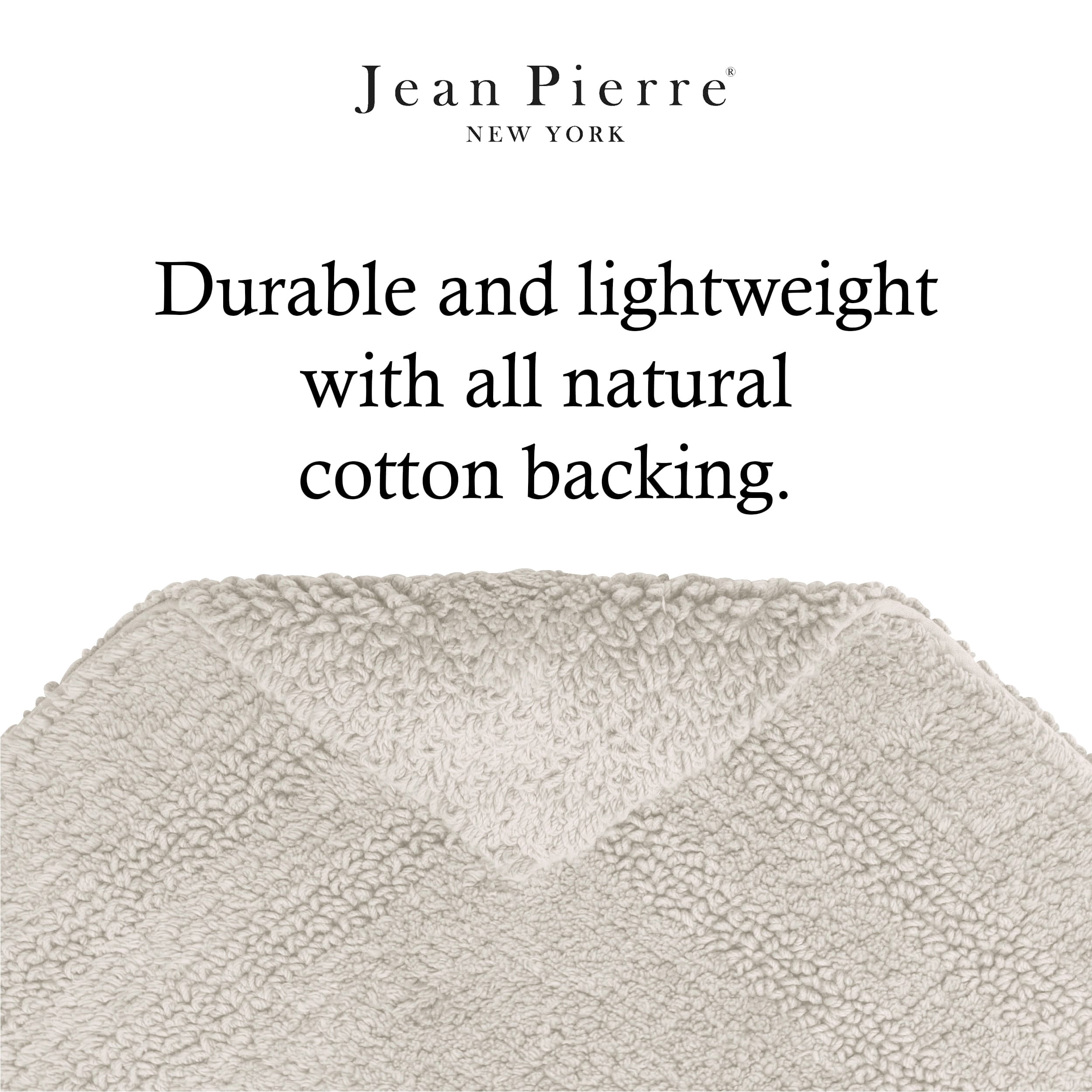 Jean Pierre Contemporary Geometric Gray Cotton Bath Rug, 1.5' x 2'