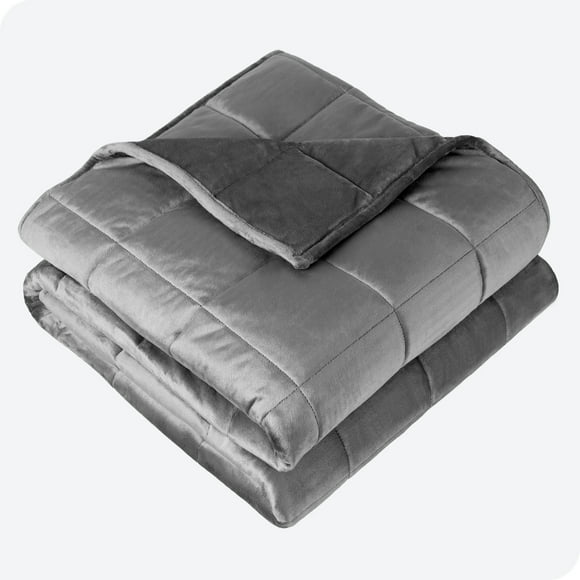 Bare Home 30 lbs Weighted Blanket for Adults - 80" x 87" - Minky Fleece, Gray