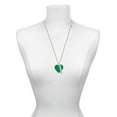 thumbnail image 3 of Delight Jewelry Acrylic 1" Green Heart Silvertone Be Strong and Courageous Bar Charm Necklace, 23", 3 of 4