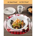 thumbnail image 3 of 13 Inch Round Placemats Set of 4, Red Pink Gnomes Valentines Non Slip Heat Insulation PP Table Mats, Love Heart Tree Roses Plaid Washable Place Mats for Kitchen Dining Party Table Decor, 3 of 7