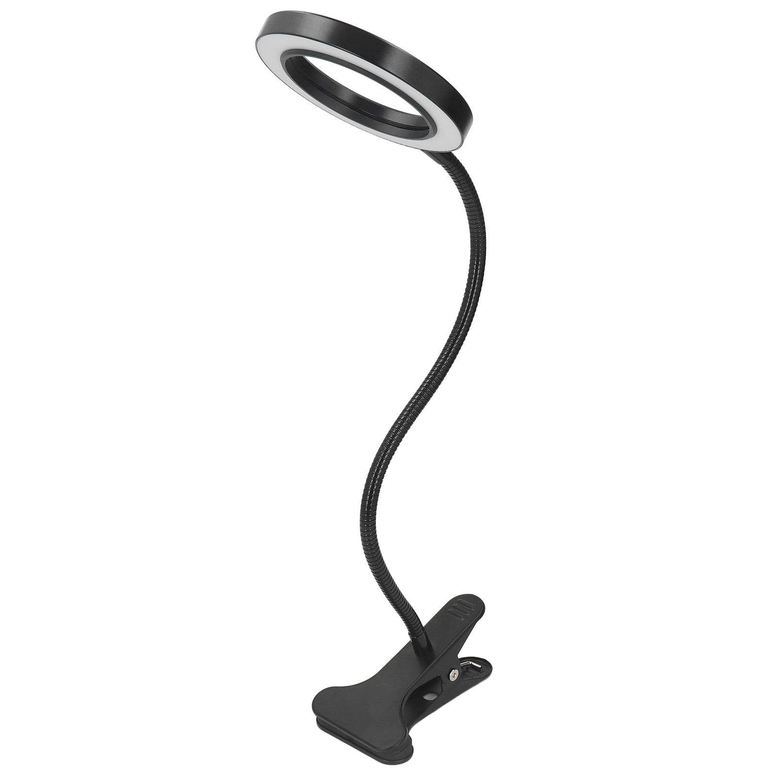 Rewera Clip On LED Ring Light 3 Color 10 Brightness Flexible Gooseneck USB Powered LED Desk Lamp with Remote Control