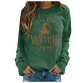 thumbnail image 1 of OJinShaWanO Chandail à Capuche Vert Foncé pour Femmes, T-Shirts Massachusetts, Hauts d'Automne, Chandail Col Rond, 1 of 4