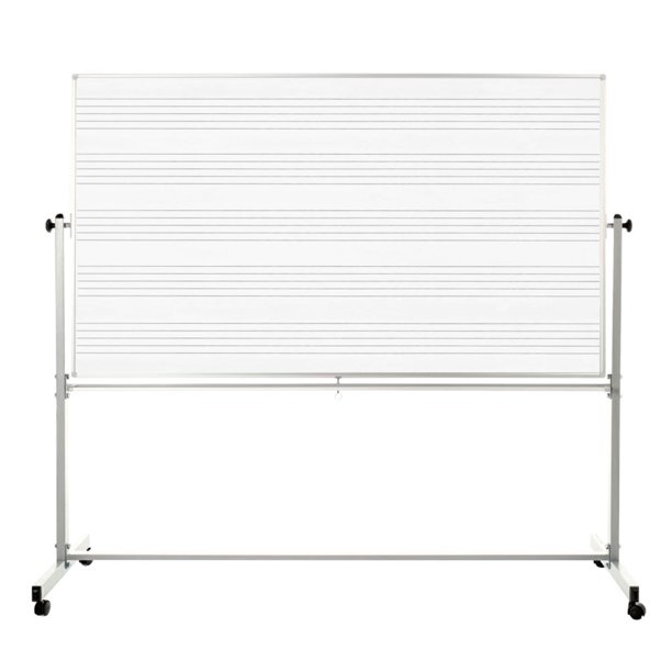 Luxor Music Staff Rolling Whiteboard, 72" x 48", Silver