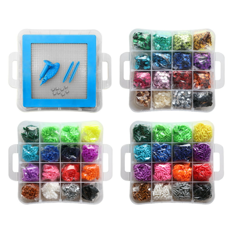 smART Pixelator Organizer, 3200 Pixel Beads, 3200 Pixel Pegs, 6400 Pixel  Sequins, 16 Colors 