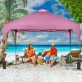 thumbnail image 3 of Ainfox 12'x12' Pop Up Canopy Tent with Weighted Sandbags, Easy-Setup Gazebo, Outdoor Canopy with 3 Adjustable Heights for Events,Parties,Camping,Pink, 3 of 10