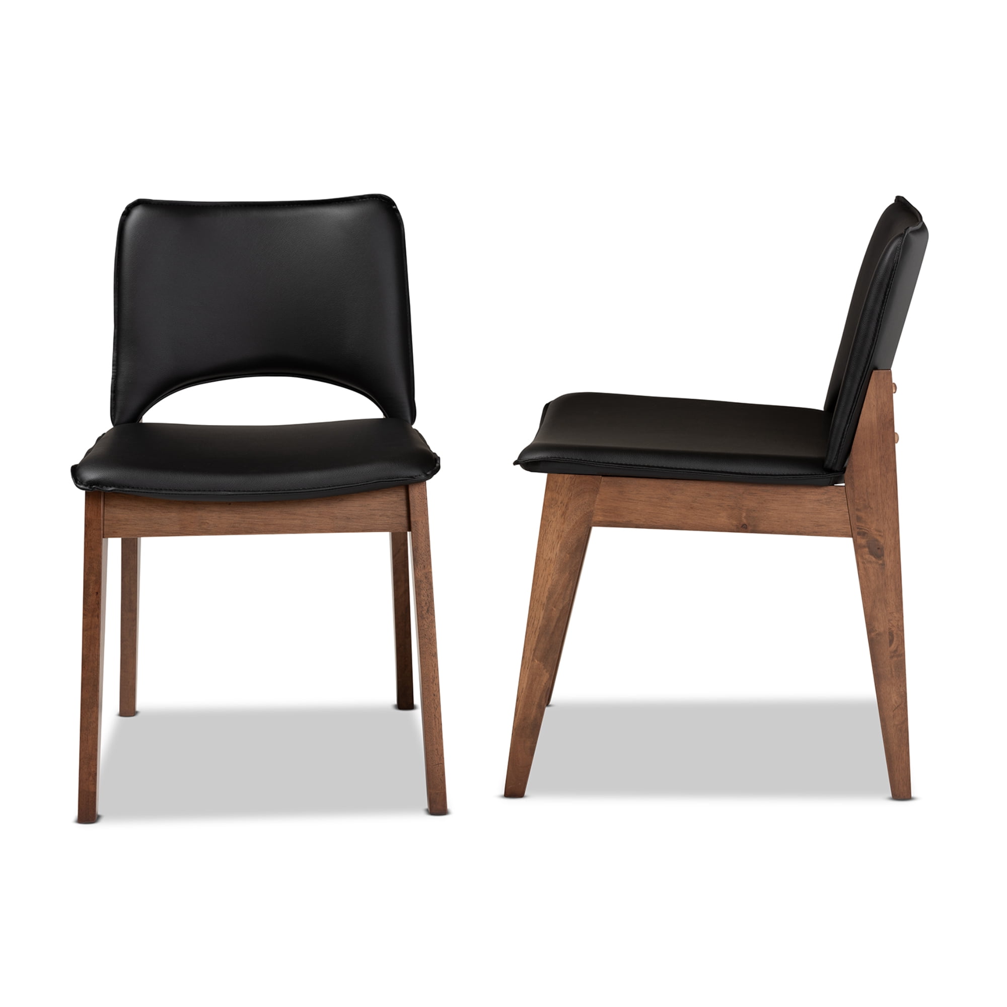 Baxton Studio Afton Dining Chair, Set of 2, Black
