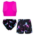 thumbnail image 2 of Alvivi Girls 3 Piece Swimsuits Sport Crop Top Bottoms Floral Printed Swimwear Bathing Suit Wetsuit Night Pegasus-A 6, 2 of 6