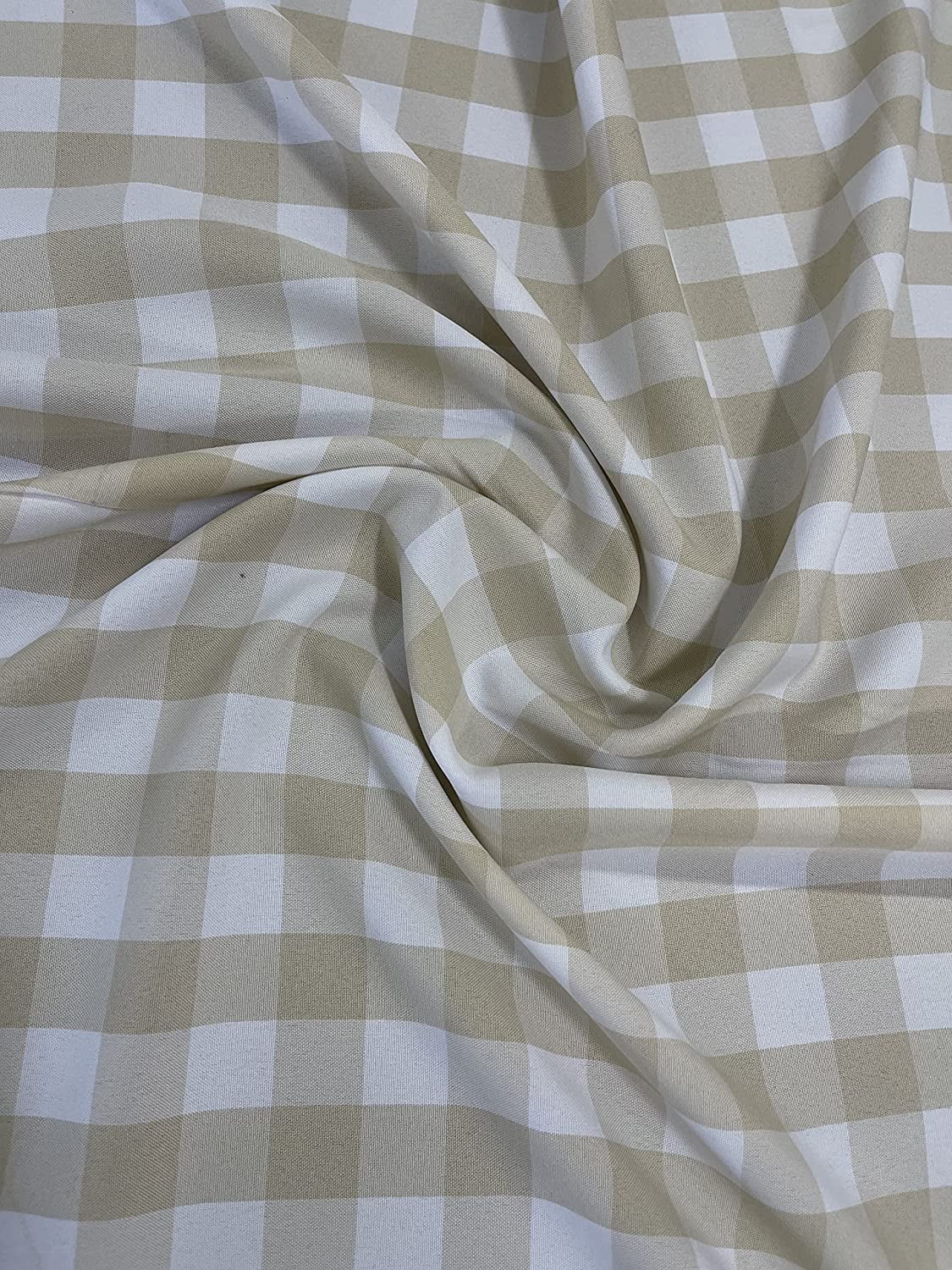 1" Checkered Gingham PolyPoplin Fabric by The Yard - 60 Inch Wide for Sewing, Quilting, Tablecloths, Curtains, Apparel, Crafting, DIY Projects