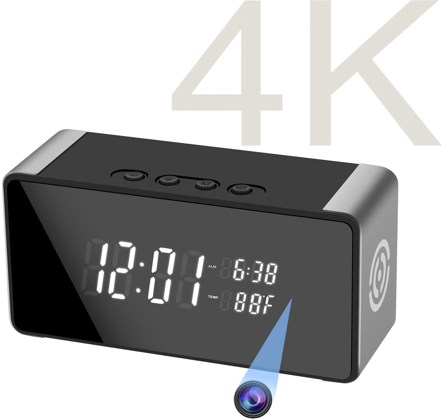 Alarm Clock with Wi-Fi Camera, Bluetooth Speaker, and Climate Display