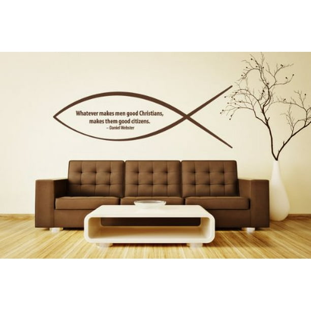 Whatever Makes Men Good Christians Makes Them Good Citizens Wall Decal Wall Sticker Mural Vinyl Art Home Decor Christian Quotes And Sayings W5158 Dark Red 59in X 22in