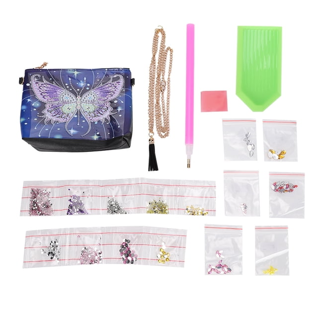 Bolso de hombro con cadena para mujer, organizador de cosméticos con forma especial para pintar con diamantes, regalos artesanales.
