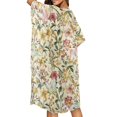 thumbnail image 4 of HELLHERO Polyester Bathing Suit Cover Up for Beach Half Sleeve Breathable Floral Butterfly, 4 of 6