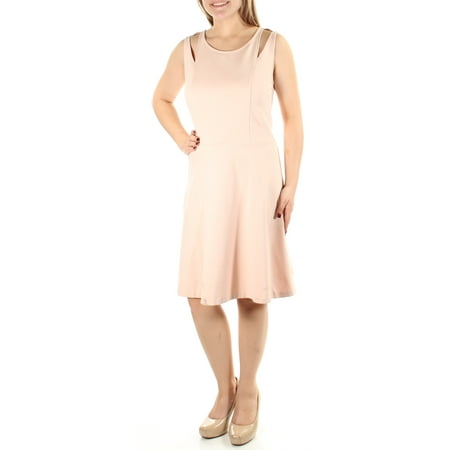 Length Cut Out - BAR III Womens Pink Cut Out Sleeveless Jewel Neck Knee Length Dress Size: M