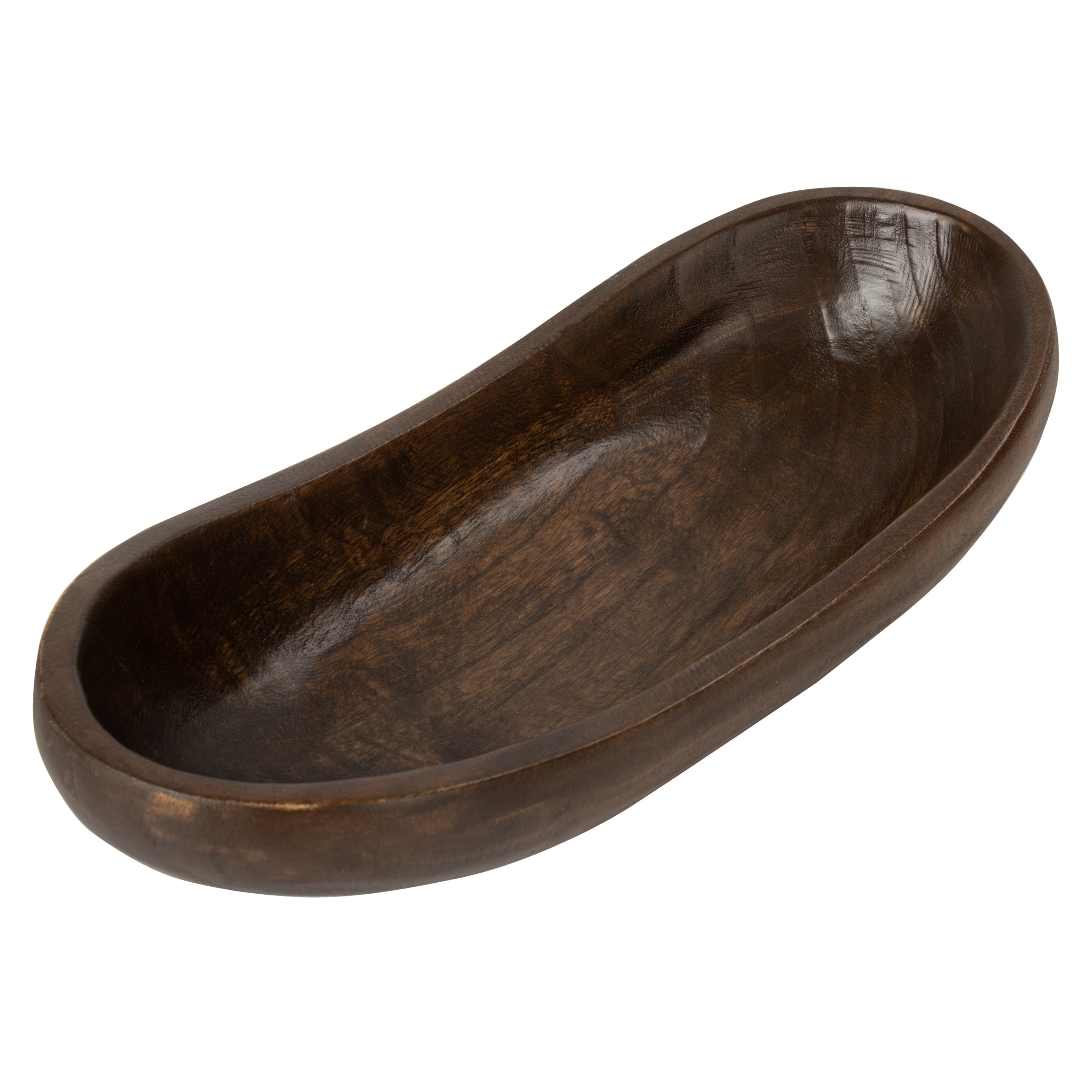 Better Homes & Gardens Carved Wood Decorative Bowl, Walnut Finish