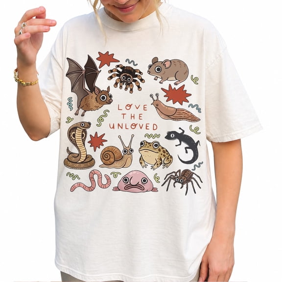 Love The Unloved Cute Wildlife Graphic Casual T-Shirt for Men and Women