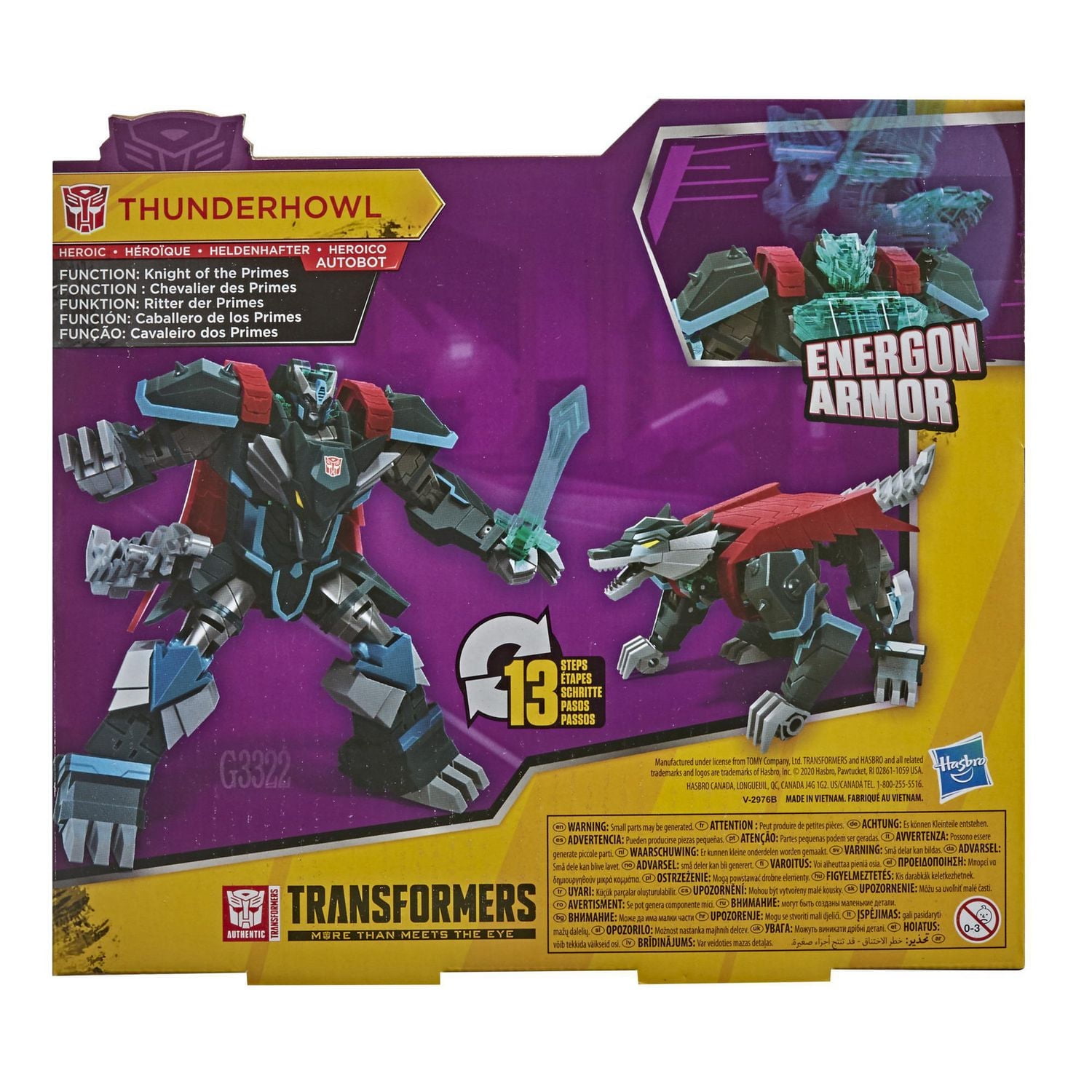 Transformers Bumblebee Cyberverse Adventures Ultra Class Thunderhowl Action Figure, Energon Armor Power Up, For Kids Ages 6 and Up, 6.75-inch