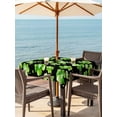 thumbnail image 2 of St. Patrick's Day Outdoor Tablecloth - 60x60 Inch Square Dining Table Cover, Watercolor Green Shamrock Polka Dots Black Waterproof Outdoor Table Cloth with Umbrella Hole & Zipper for Picnic/Patio, 2 of 7