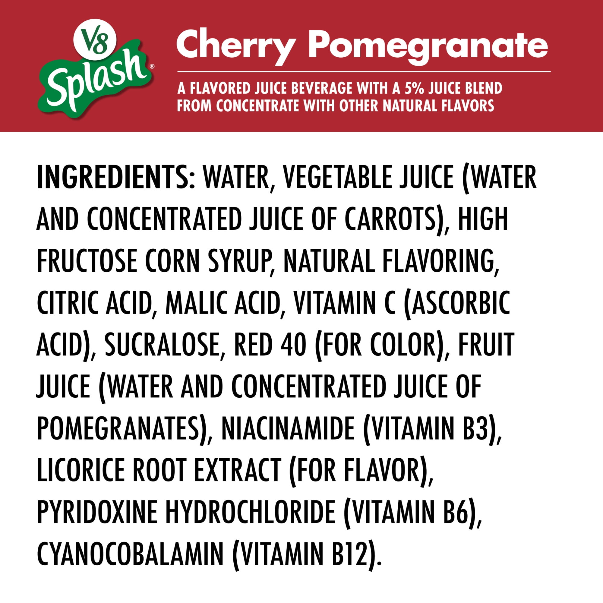 V8 Splash Cherry Pomegranate Flavored Juice Beverage, 64 fl oz Bottle