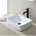 thumbnail image 1 of Kraus 18.75 Inch Rectanglar Above Mount Single Bowl White Ceramic Bathroom Sink, 1 of 5