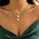 thumbnail image 4 of Fashion Multi-layer Pearl Chain Pendant Necklace Choker Charm Women Jewelry Gift---Product code 45471, 4 of 5
