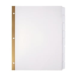 Office Depot Plain Dividers With Tabs And Labels, White, 8-Tab, Pack Of ...