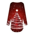 thumbnail image 5 of biudgviw Christmas Long Sleeve Shirts for Women Print Crew Neck Tunic Tops Comfy Soft Curved Hem Blouses Festival Party Outfits, 5 of 5