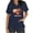 Navy, variant on Kctiaxy Womens Scrubs Fashionable Print Graphic Thanksgiving Scrub Tops Women Casual Short Sleeve V-Neck Shirts with Double Pockets