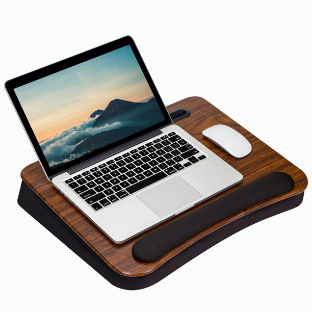 LapGear Smarte Pro Lap Desk with Memory Foam Cushion, Espresso Wood