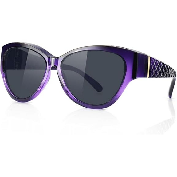 Women Polarized Sunglasses Covers for Glasses, Wrap Around Cat Eye Sun Glasses Fit Go Over Shades for Driving MST6409