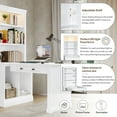 thumbnail image 5 of Harper & Bright Designs Tall Bookshelf with Writing Desk, White Wooden Storage Bookcase with Study Desk, Workstation with Open Shelves and LED Lighting for Home Office, 5 of 17